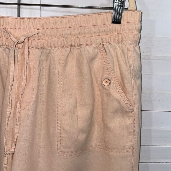 Linen Blend Pants Size 14 intro. Love The Fit Peach Color - Picture 3 of 12